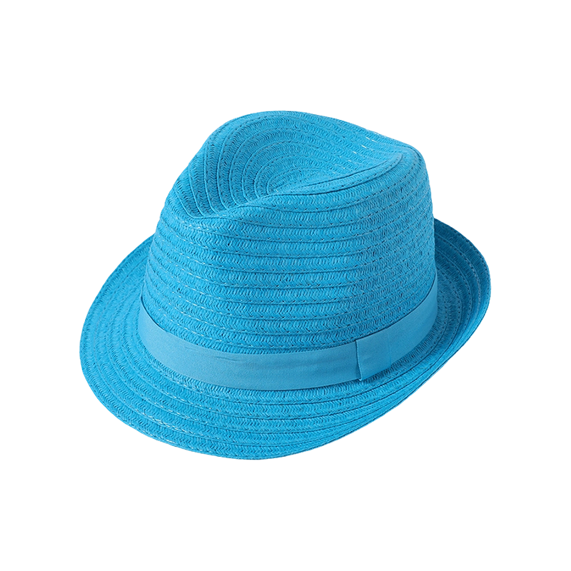 单丝草编女士欧美风格条纹丝带帽