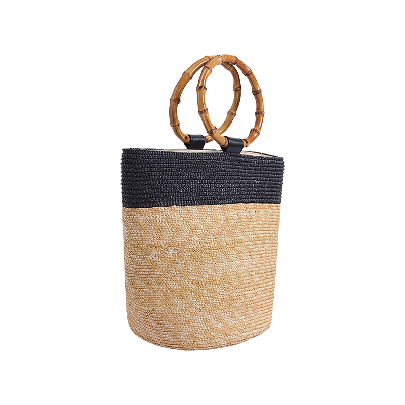 彩色手工钩针纸莎草花手工纸莎草袋