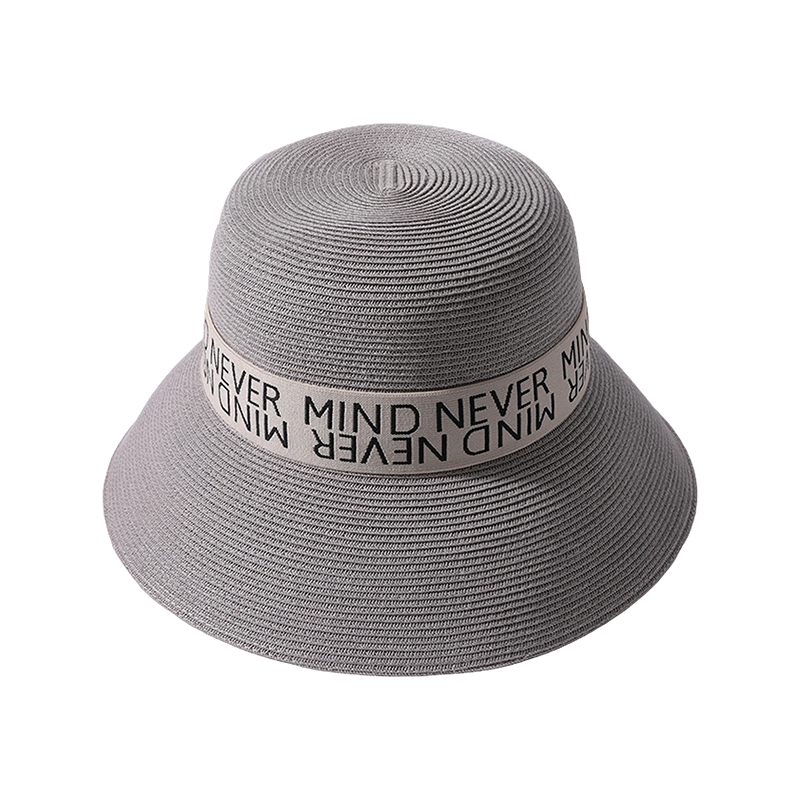 日本春夏新款休闲时尚提花丝带防晒帽