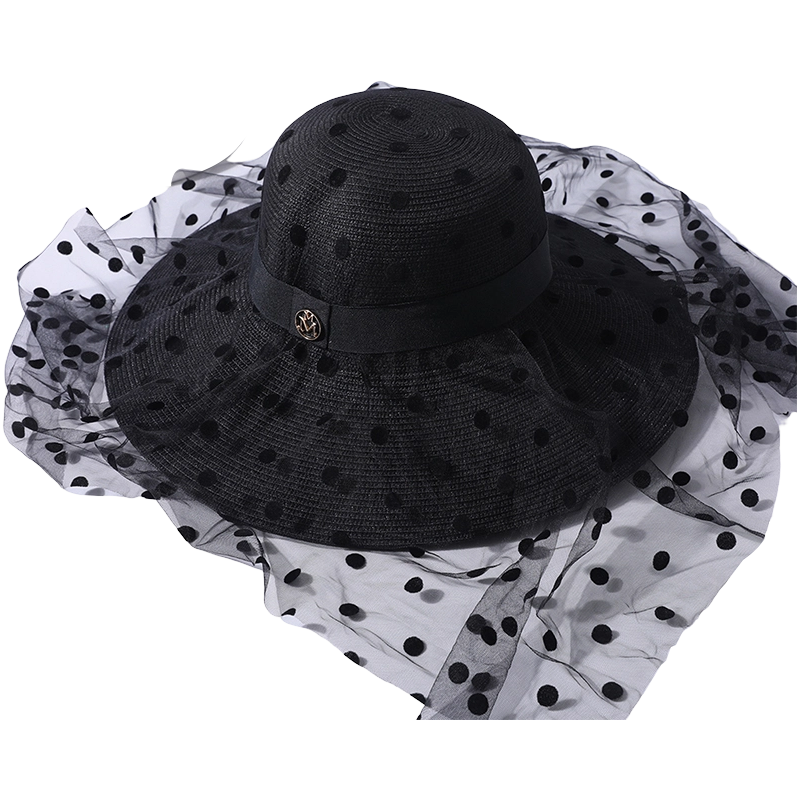 波浪尖蕾丝草帽春夏新款休闲沙滩帽编织女式韩式太阳帽户外遮阳太阳帽