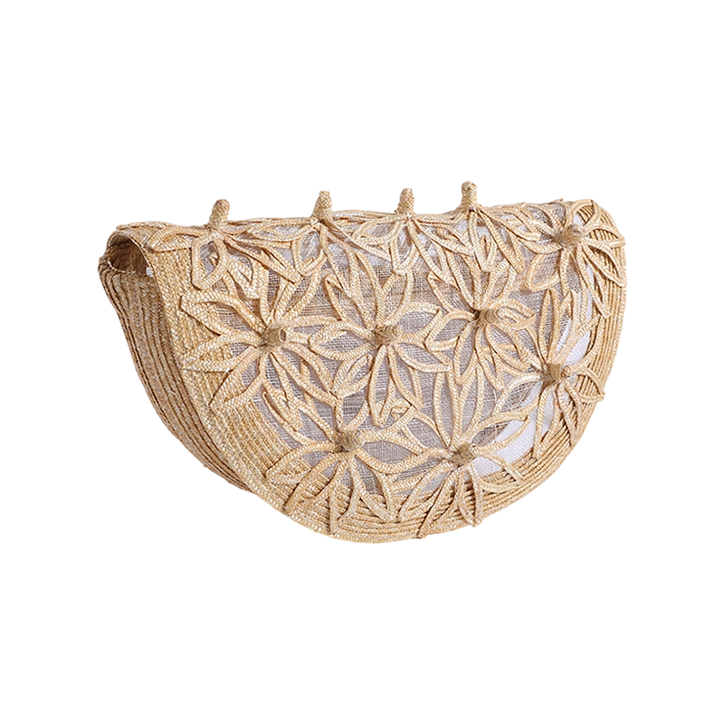 天然细麦秸秆编织进口亚麻编织成手拿包