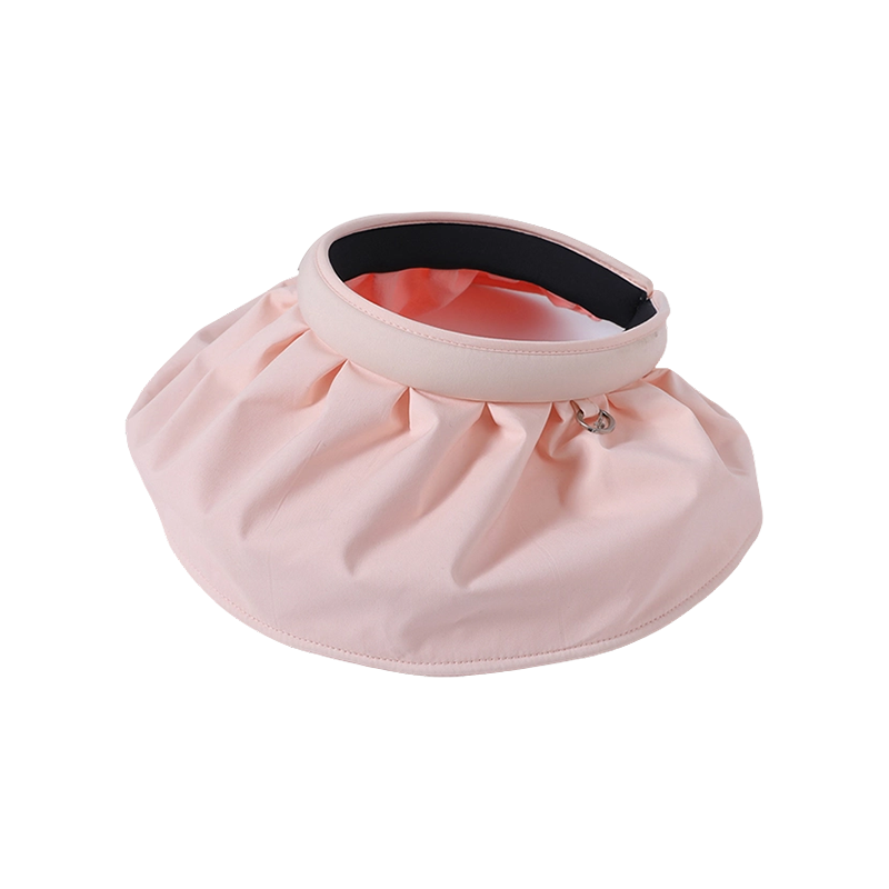 空顶春夏新款休闲沙滩帽编织女式粉色太阳帽户外遮阳太阳帽