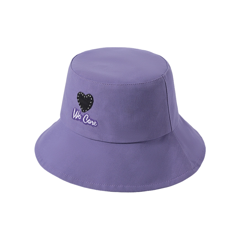 蓝色春夏新款休闲游戏女款韩版渔夫心形图案帽户外遮阳防晒帽