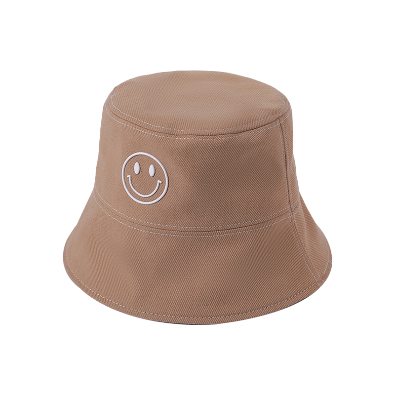 布帽春夏新款笑脸图案沙滩帽针织女款韩国版渔夫帽户外遮阳防晒帽