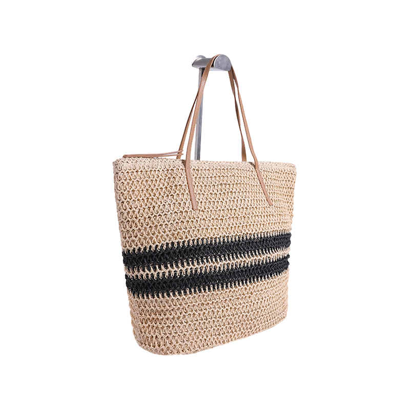 彩色手工钩针纸莎草花手工纸莎草袋