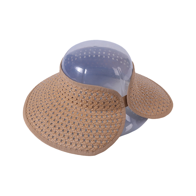 顶级透明草帽春夏新款休闲沙滩帽针织女式韩式空顶帽户外遮阳防晒帽